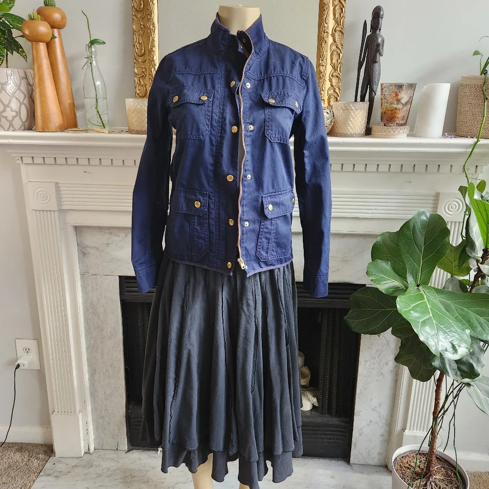 J. Crew Blue Relaxed Fit Boyfriend Field Jacket Size XS Preppy Heritage Military